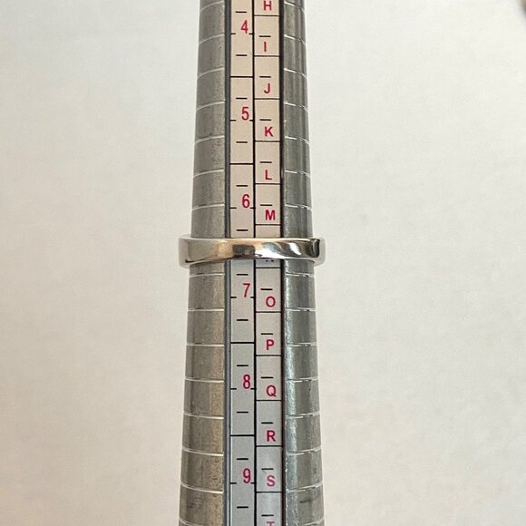 Heng Ngai Sterling Silver 925 Baguette Diamond Love Knot Wedding Band Ring 6.5 - Picture 9 of 16